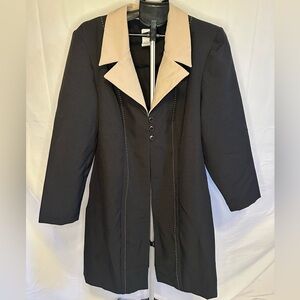 Vintage Fashion Bug Black and Cream Suit Blazer/ Jacket